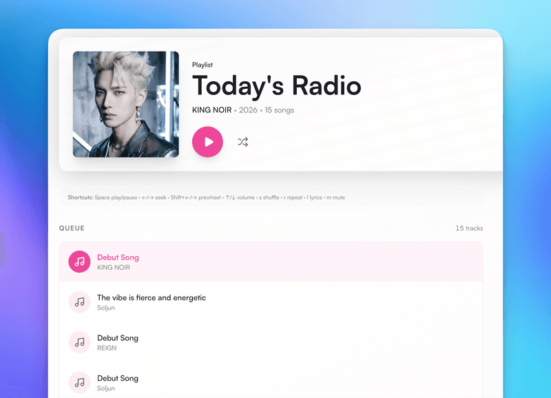 Today's Radio, curated playlist by Lune with original songs